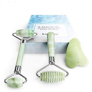 Jade Roller for Face-3 in 1 Kit with Gua Sha